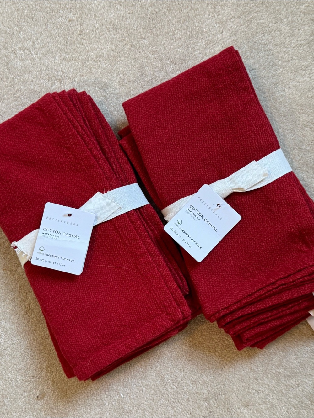 PB Cotton Casual Red Napkin Set